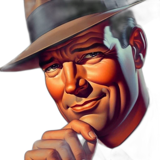 face, hat, staff, weapon transparent PNG cut-out