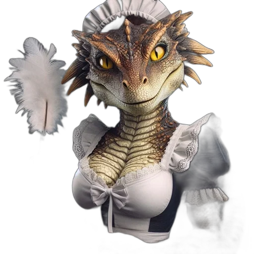 dragon, creature, staff, animal transparent PNG cut-out