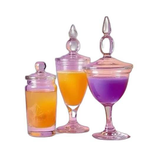jewelry, bottle, 3d render, purple transparent PNG cut-out