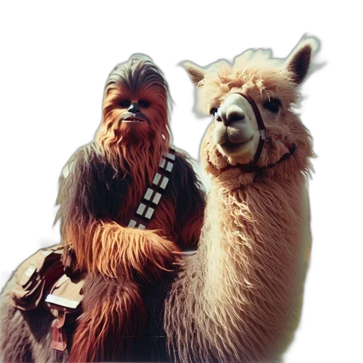 animal, photorealistic, outer space, chewbacca transparent PNG cut-out