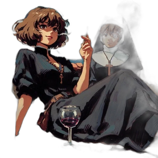 dress, umbrella, staff, concept art transparent PNG cut-out