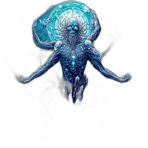 creature, staff, hair, robot transparent PNG cut-out
