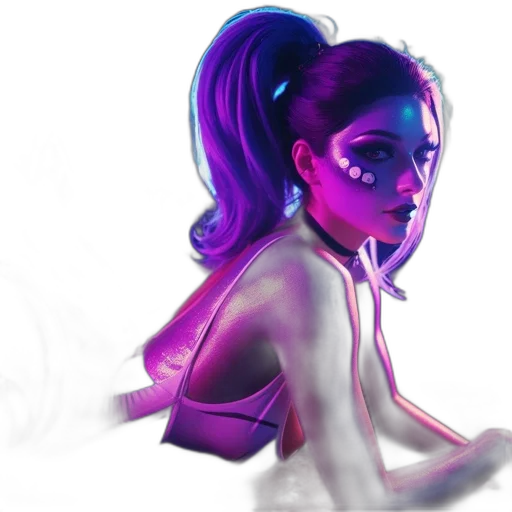 dress, concept art, cyberpunk, fantasy art transparent PNG cut-out