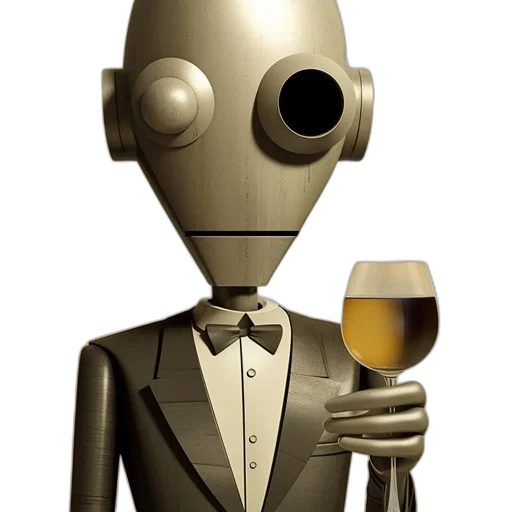 robot, staff, 3d render, concept art transparent PNG cut-out