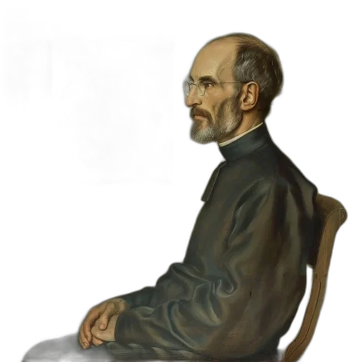 face, staff, jacket, oil painting transparent PNG cut-out