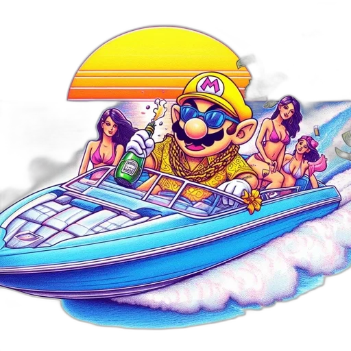 vaporwave, concept art, pixel art, watercolor transparent PNG cut-out
