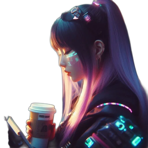 robot, face, staff, jacket transparent PNG cut-out