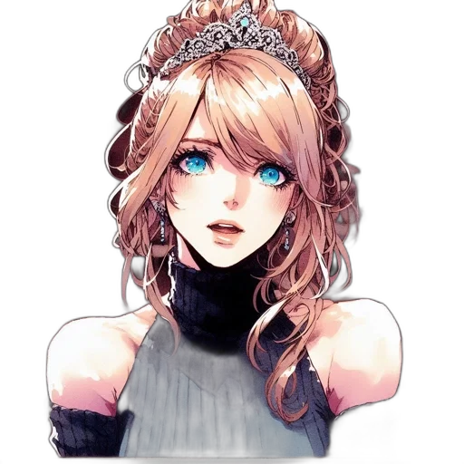 crown, face, dress, staff transparent PNG cut-out