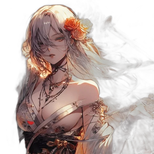dress, flower, crown, jewelry transparent PNG cut-out