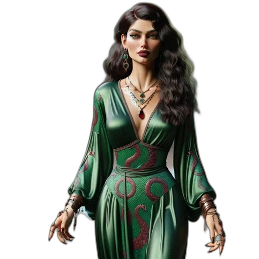 dress, jewelry, fantasy art, concept art transparent PNG cut-out