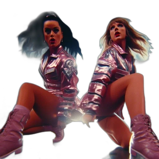 concept art, neon lights, two, dancers transparent PNG cut-out