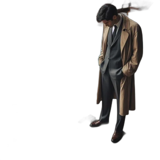 jacket, hat, staff, umbrella transparent PNG cut-out