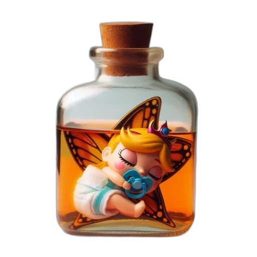 bottle, dragon, concept art, 3d render transparent PNG cut-out
