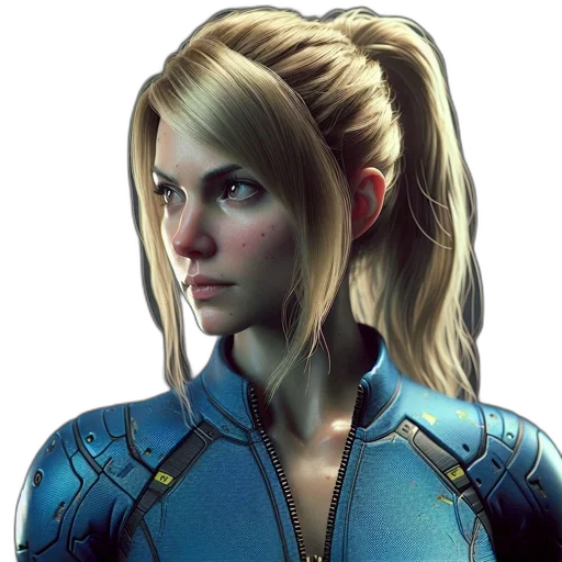 face, robot, hair, jacket transparent PNG cut-out