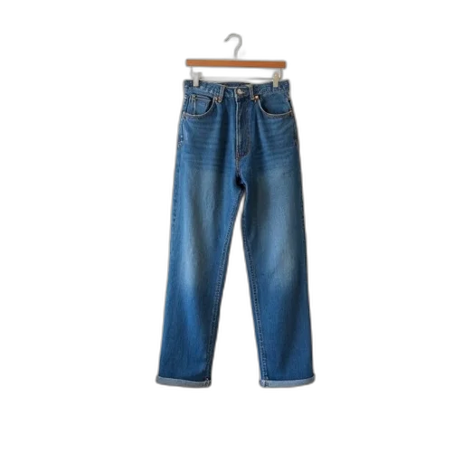 pair, blue, jeans, hanging transparent PNG cut-out