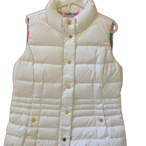 jacket, white, puffer, vest transparent PNG cut-out