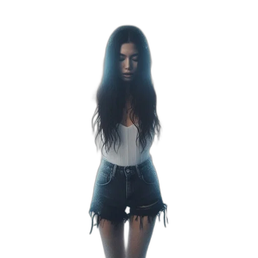 dress, hair, face, creature transparent PNG cut-out