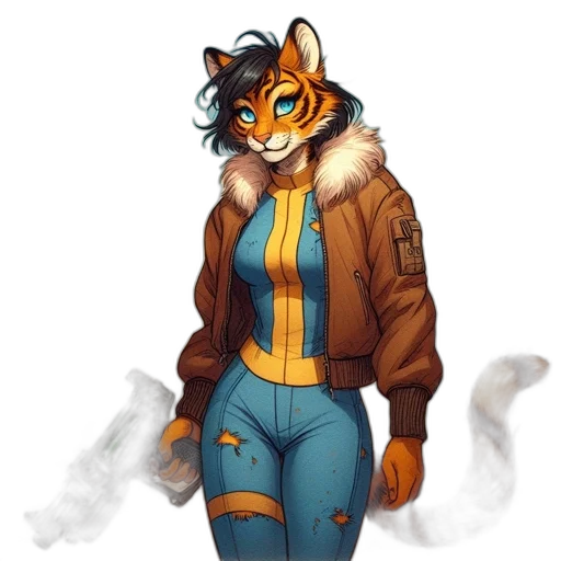 jacket, staff, animal, concept art transparent PNG cut-out