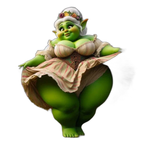 staff, dress, creature, 3d render transparent PNG cut-out