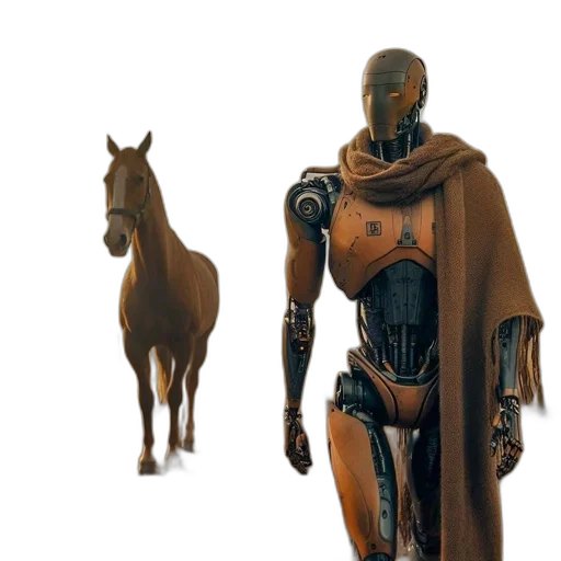 robot, animal, sword, staff transparent PNG cut-out