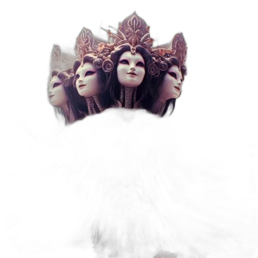 mask, crown, face, creature transparent PNG cut-out