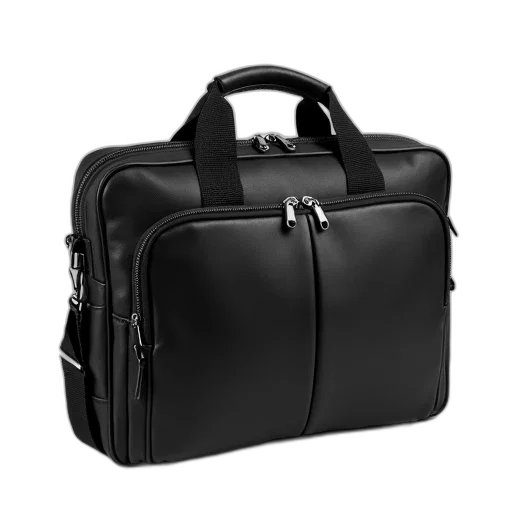 black, laptop, bag, zipper transparent PNG cut-out