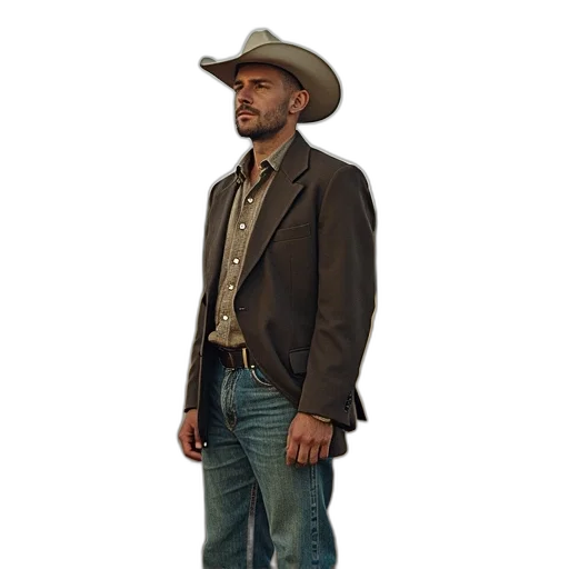 jacket, hat, staff, animal transparent PNG cut-out