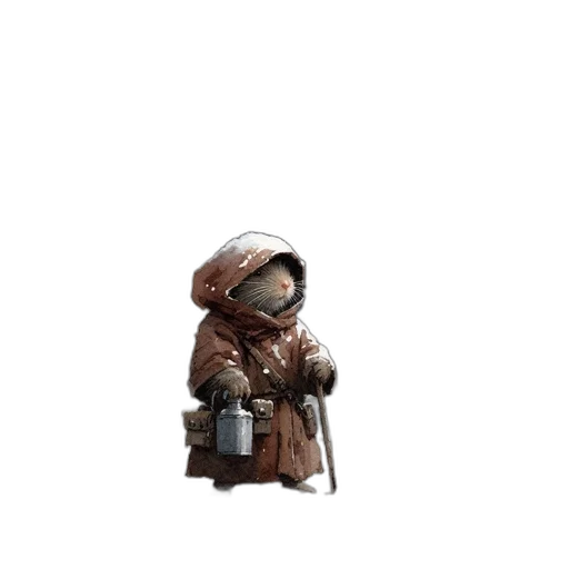 staff, jacket, robot, weapon transparent PNG cut-out