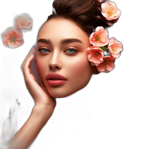 flower, face, crown, jewelry transparent PNG cut-out