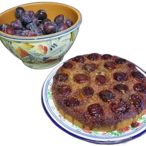 food, crown, bowl, plums transparent PNG cut-out