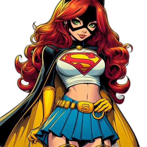 comic book art, concept art, cartoon, female transparent PNG cut-out