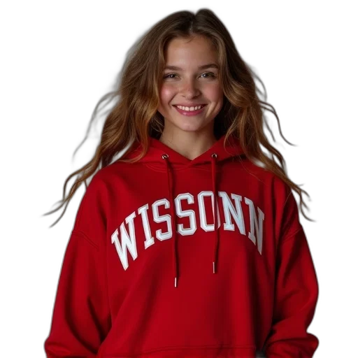 jacket, girls, red, wisconsin transparent PNG cut-out