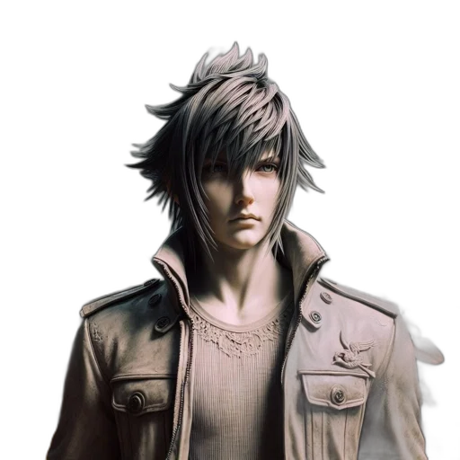 jacket, face, concept art, 3d render transparent PNG cut-out