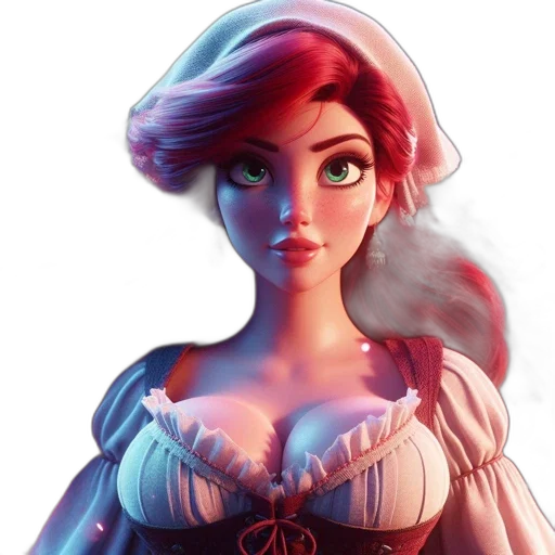 dress, crown, face, fantasy art transparent PNG cut-out