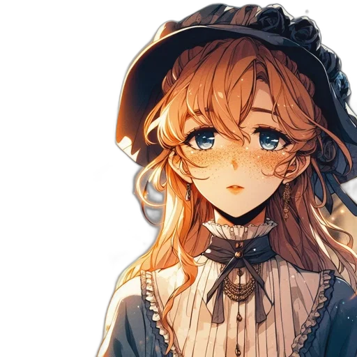 hat, face, dress, staff transparent PNG cut-out