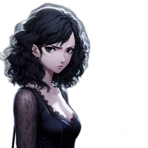 dress, face, staff, concept art transparent PNG cut-out