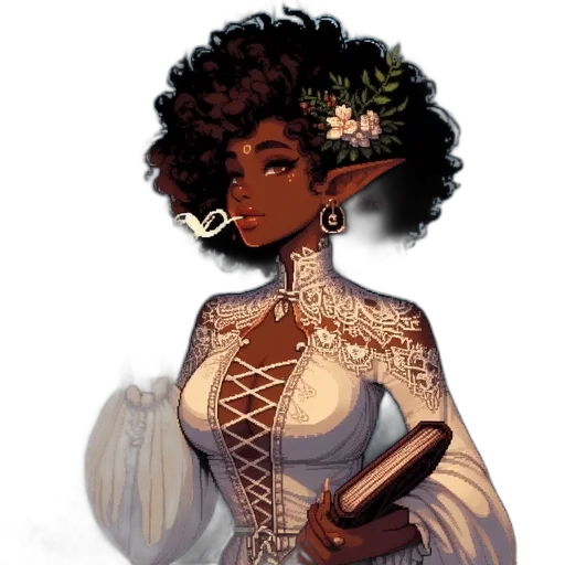 dress, jewelry, crown, staff transparent PNG cut-out