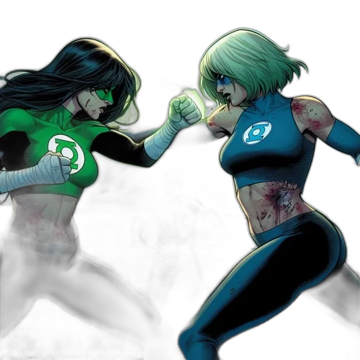 comic book art, concept art, fantasy art, green transparent PNG cut-out