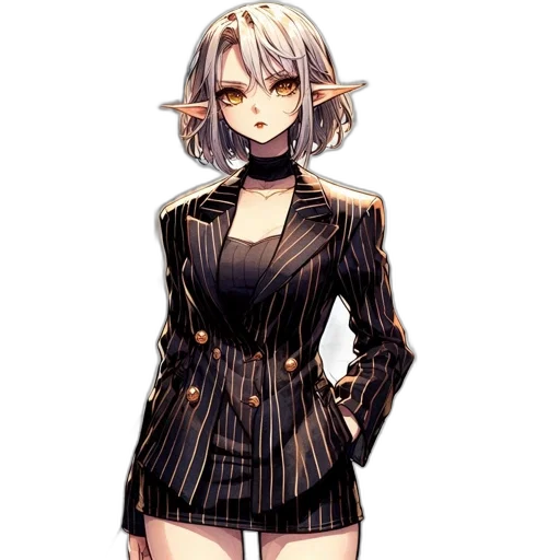 dress, jacket, staff, robot transparent PNG cut-out