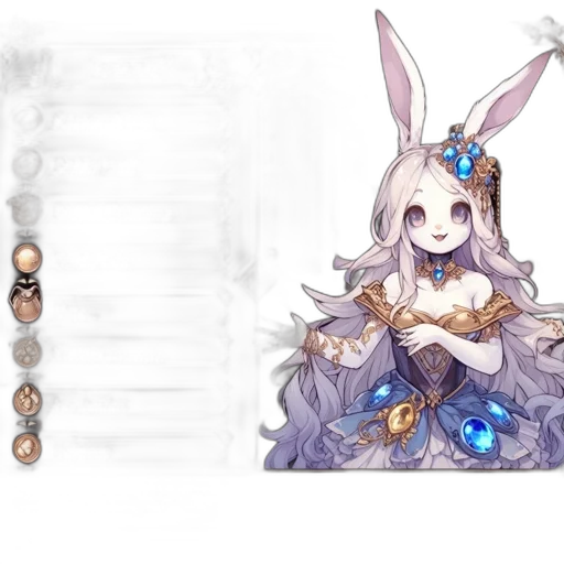 dress, jewelry, staff, weapon transparent PNG cut-out