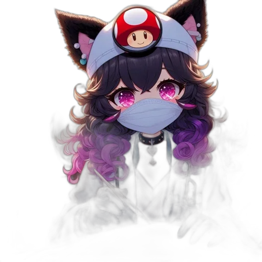 mask, hat, staff, creature transparent PNG cut-out