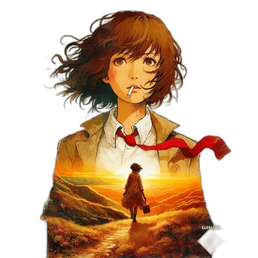 jacket, face, concept art, comic book art transparent PNG cut-out