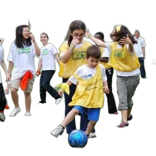 staff, group, children, play transparent PNG cut-out