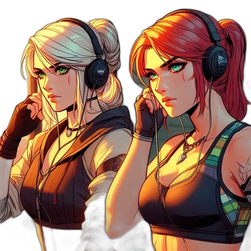 concept art, cyberpunk, comic book art, anime transparent PNG cut-out