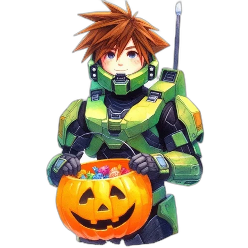 robot, weapon, mask, jacket transparent PNG cut-out