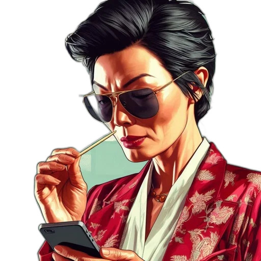 jacket, face, cyberpunk, comic book art transparent PNG cut-out