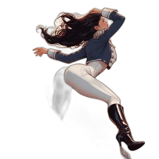 jacket, hair, sword, concept art transparent PNG cut-out