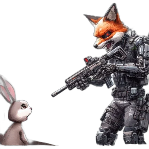weapon, animal, concept art, 3d render transparent PNG cut-out