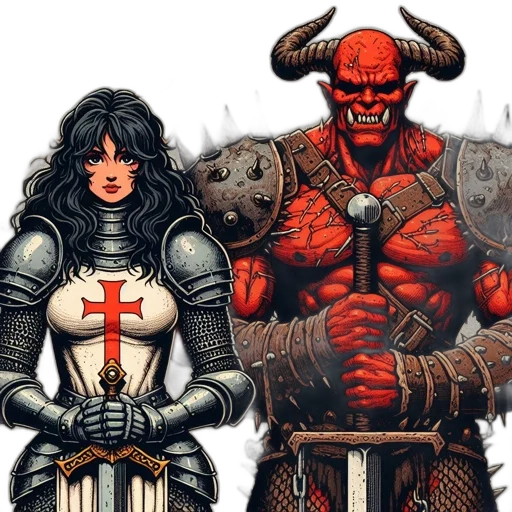 comic book art, concept art, fantasy art, pixel art transparent PNG cut-out