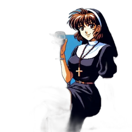 staff, dress, anime, pixel art transparent PNG cut-out
